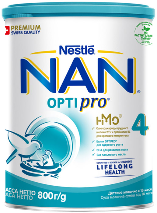 Детское молочко NAN 4 OPTIPRO, с 18 мес., 800 гр.