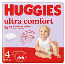 Подгузники Huggies Ultra Comfort унисекс Mega 4 (8-14кг) 66 шт.