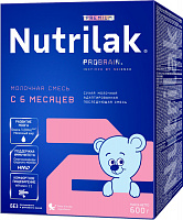 БРАКСмесь сухая молочная Nutrilak Premium 2 адаптивная последующая, с 6 до 12 мес., 600 гр.