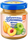 Пюре Бабушкино Лукошко Яблоко, груша, персик, с 5 мес., 100 гр.