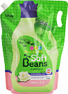 Кондиционер для белья Lion Soft Beans на основе экстракта зеленого гороха, мягкая упаковка, 2 л.