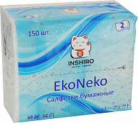 Салфетки в мягкой упаковке Inshiro EkoNeko 2-х. сл., 150 шт.