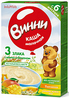 БРАК Каша сухая молочная Винни из смеси трех злаков с манго и бананом, с 6 мес., 200 гр.