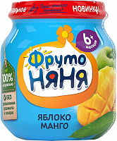 Пюре ФрутоНяня Яблоко-манго, с 6 мес., 100 гр.