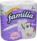 Туалетная бумага Familia Plus Волшебный цветок, белая с рисунком, 2 слоя, 4 шт.